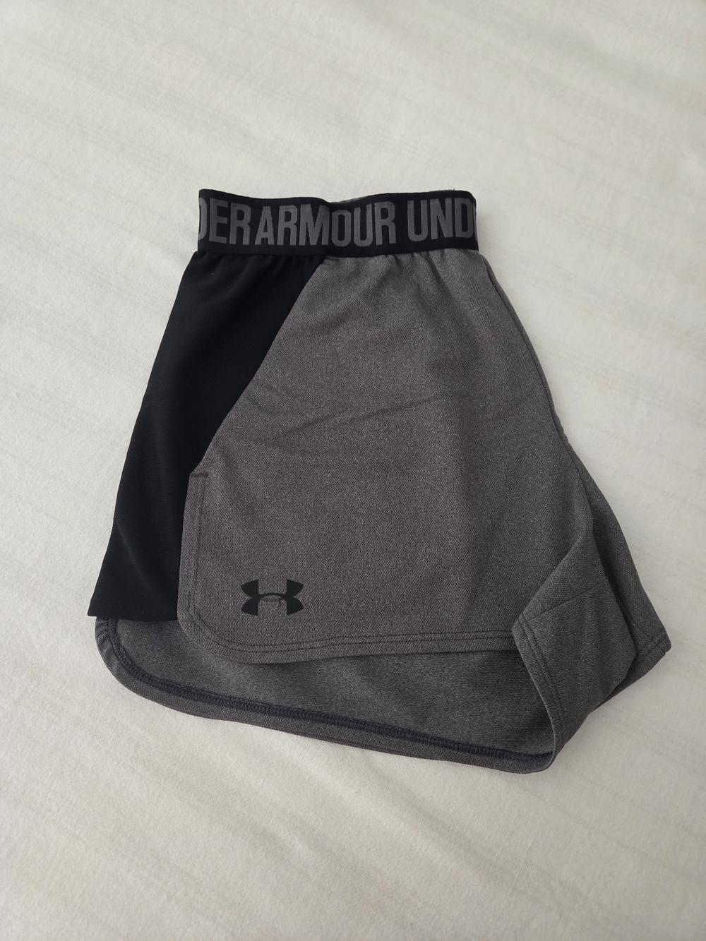 Under Armour Women's Two-Tone Gray and Black Athletic Shorts